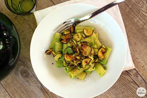 "Zucchine alla poverella" et pâtes à la crème de petits-pois - les Pouilles dans l'assiette!