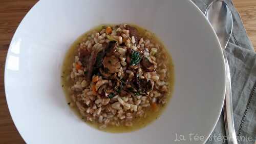 Zuppa d'orzo ai funghi porcini (soupe d'orge aux cèpes)