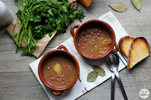 "Zuppa di fagioli lucani alla zucca" - Soupe de haricots rouges à la courge