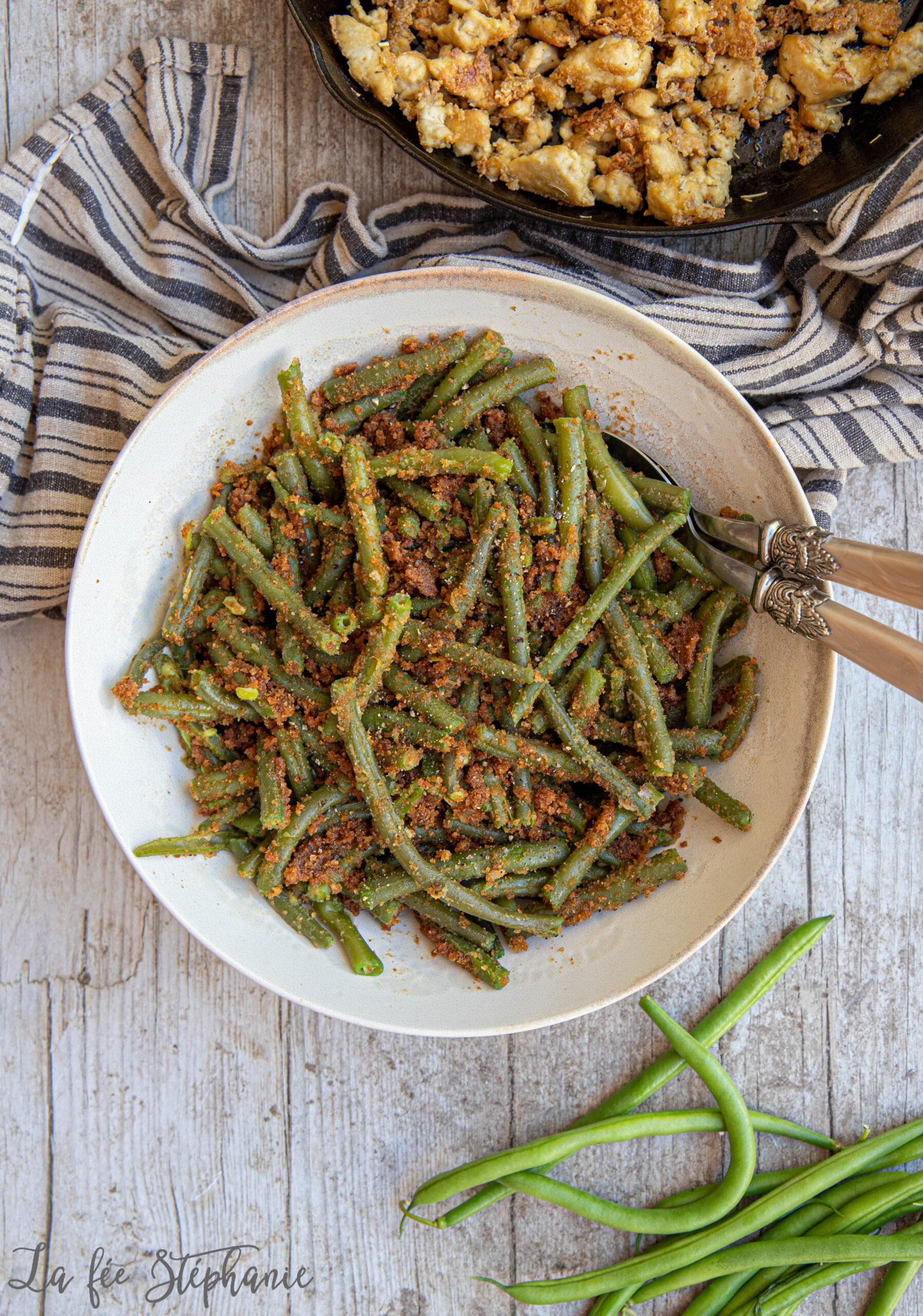 Haricots verts et chapelure