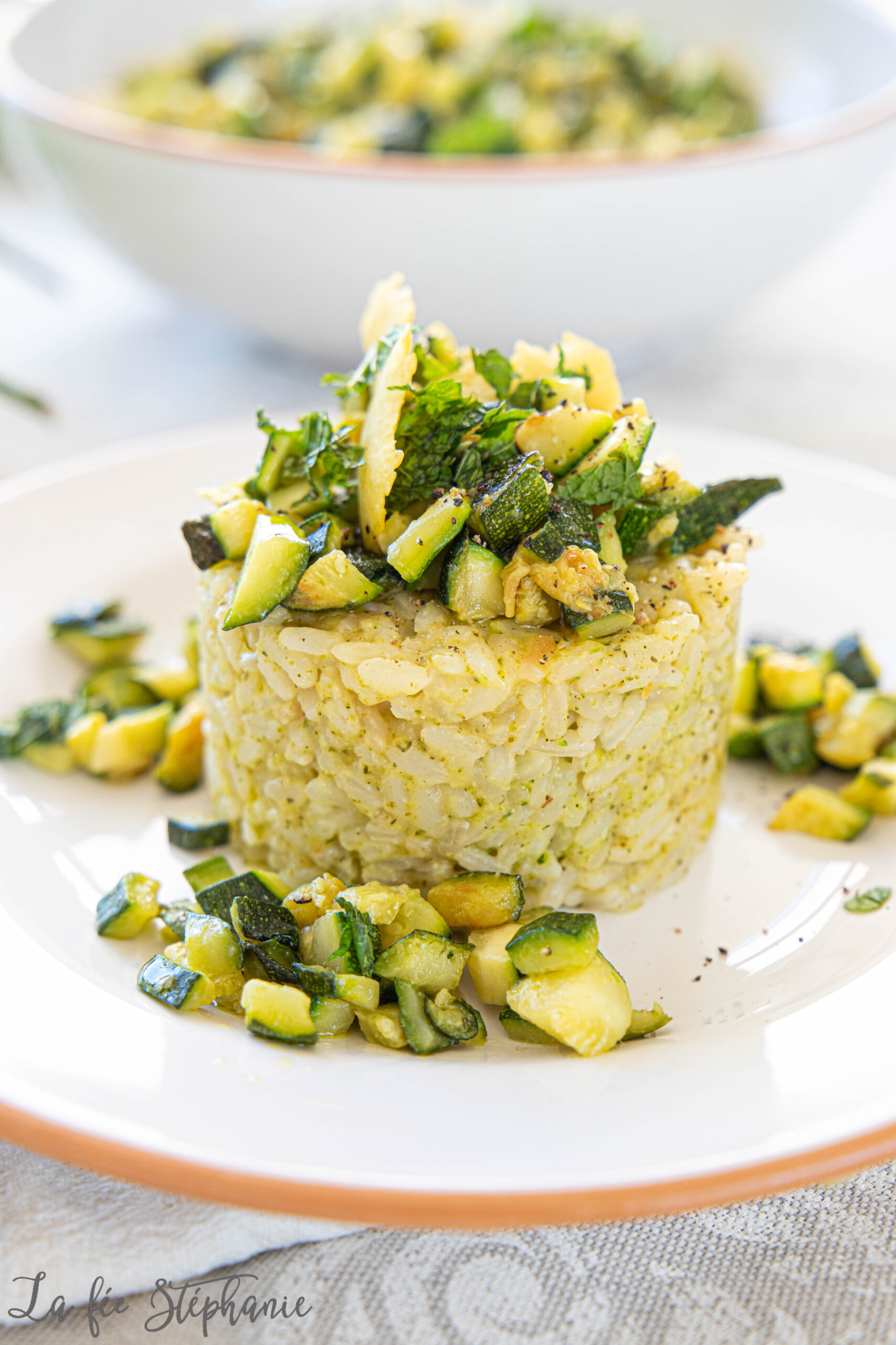 Risotto aux courgettes parfumé au citron