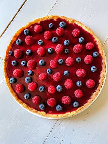 Tarte framboises et myrtilles