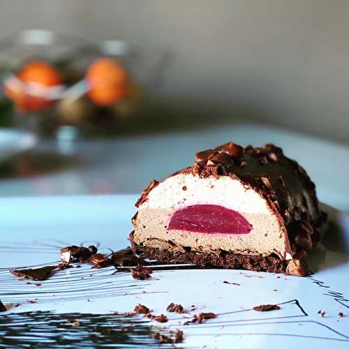 Bûche chocolat framboise