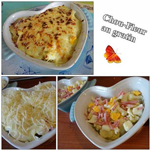 Chou-fleur et oeufs durs au gratin