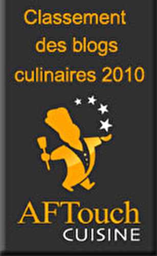 Classement des meilleurs blogs culinaires du site "Aftouch cuisine" 2010