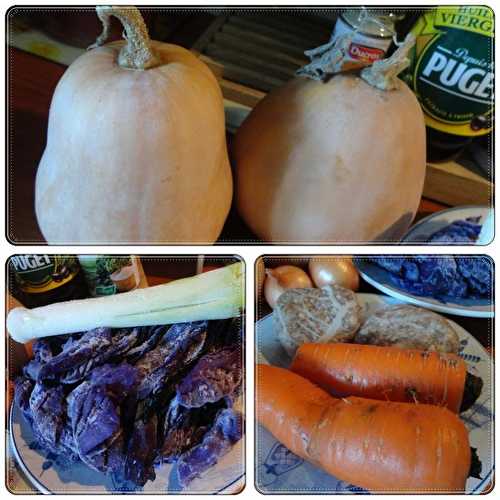 Courge butternut farcie au chou rouge