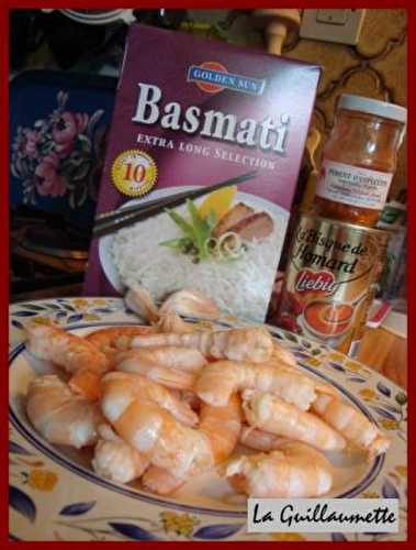 Crevettes à la bisque de homard et au piment d'Espelette
