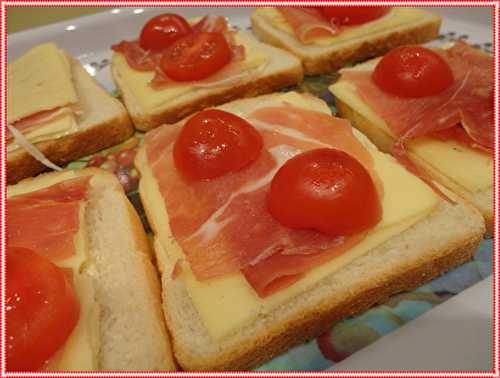 Croque au jambon cru et tomates 