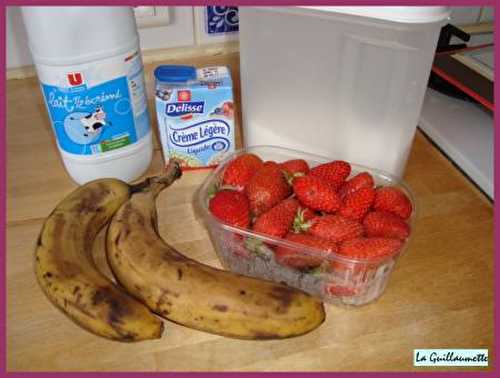 Glace bananes et fraises