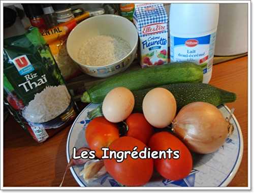 Gratin de riz aux courgettes et tomates