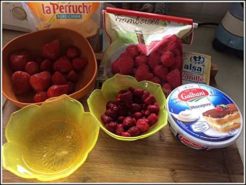 Mousse de fraises et framboises au mascarpone