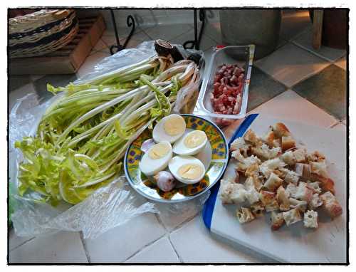 Salade de pissenlits au lard