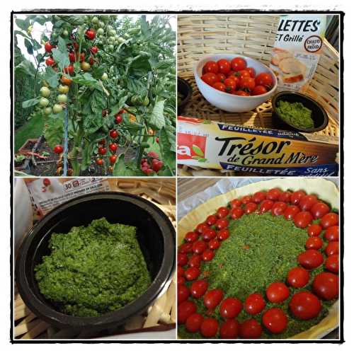 Tarte aux tomates cerises et pesto