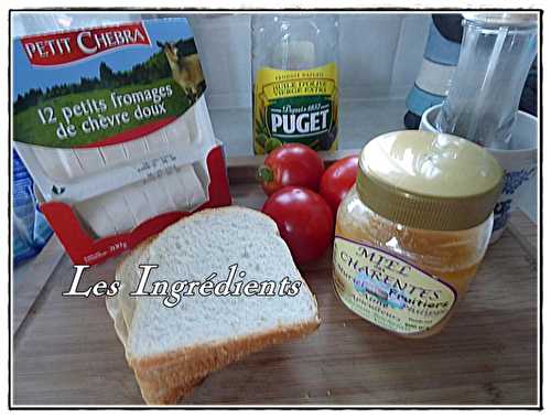 Tartines tomates et chèvre au miel