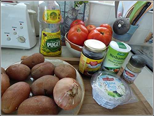 Tomates farcies aux pommes de terre et chèvre frais