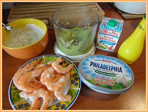 Verrines avocat et crevettes au Philadelphia