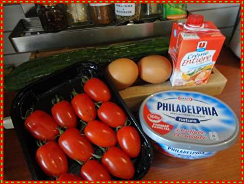 Verrines de concombre et tomates au Philadelphia