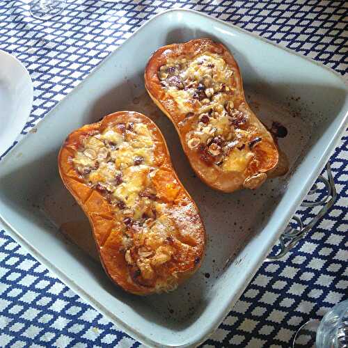 Courge butternut au reblochon et aux noisettes