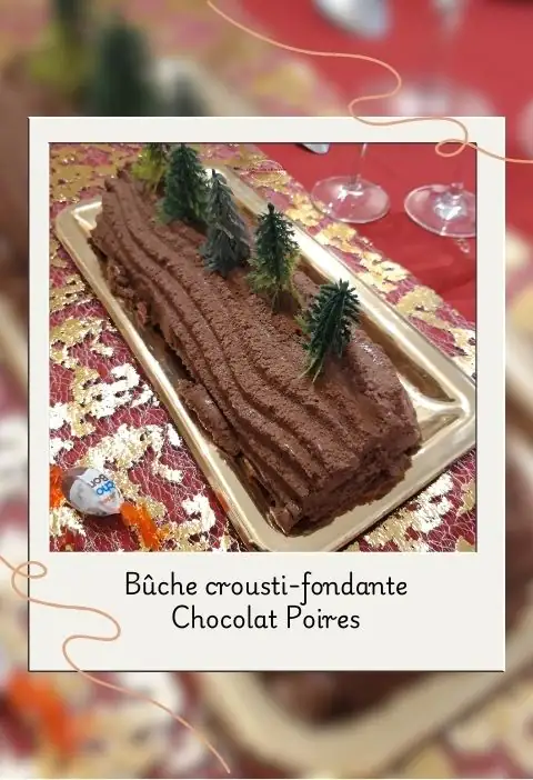 Bûche crousti-fondante Chocolat Poires