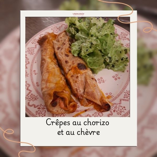Crêpes gratinées au chorizo et au crottin de Chavignol