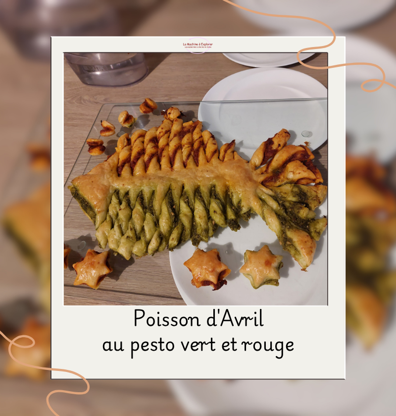 Poisson d'Avril au pesto vert et rouge