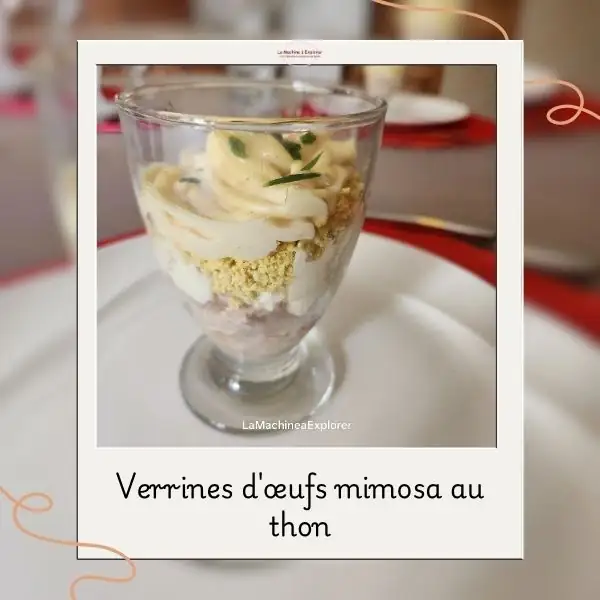 Verrines d'œufs mimosa au thon
