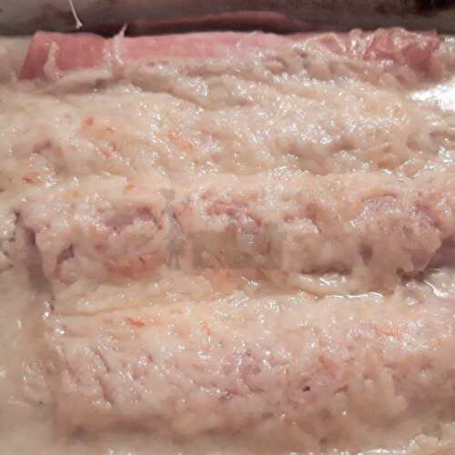 Asperges au jambon en gratin