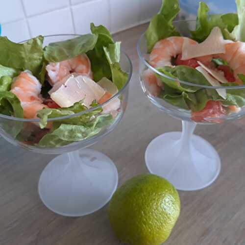 Salade de crevettes au pamplemousse