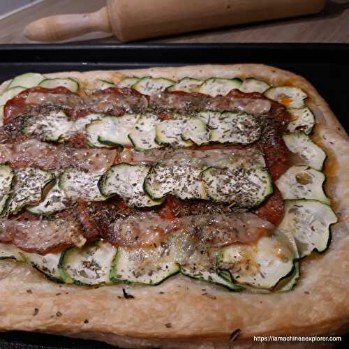 Tarte fine courgette chorizo et herbes du maquis