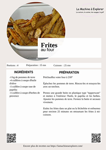 Frites au four