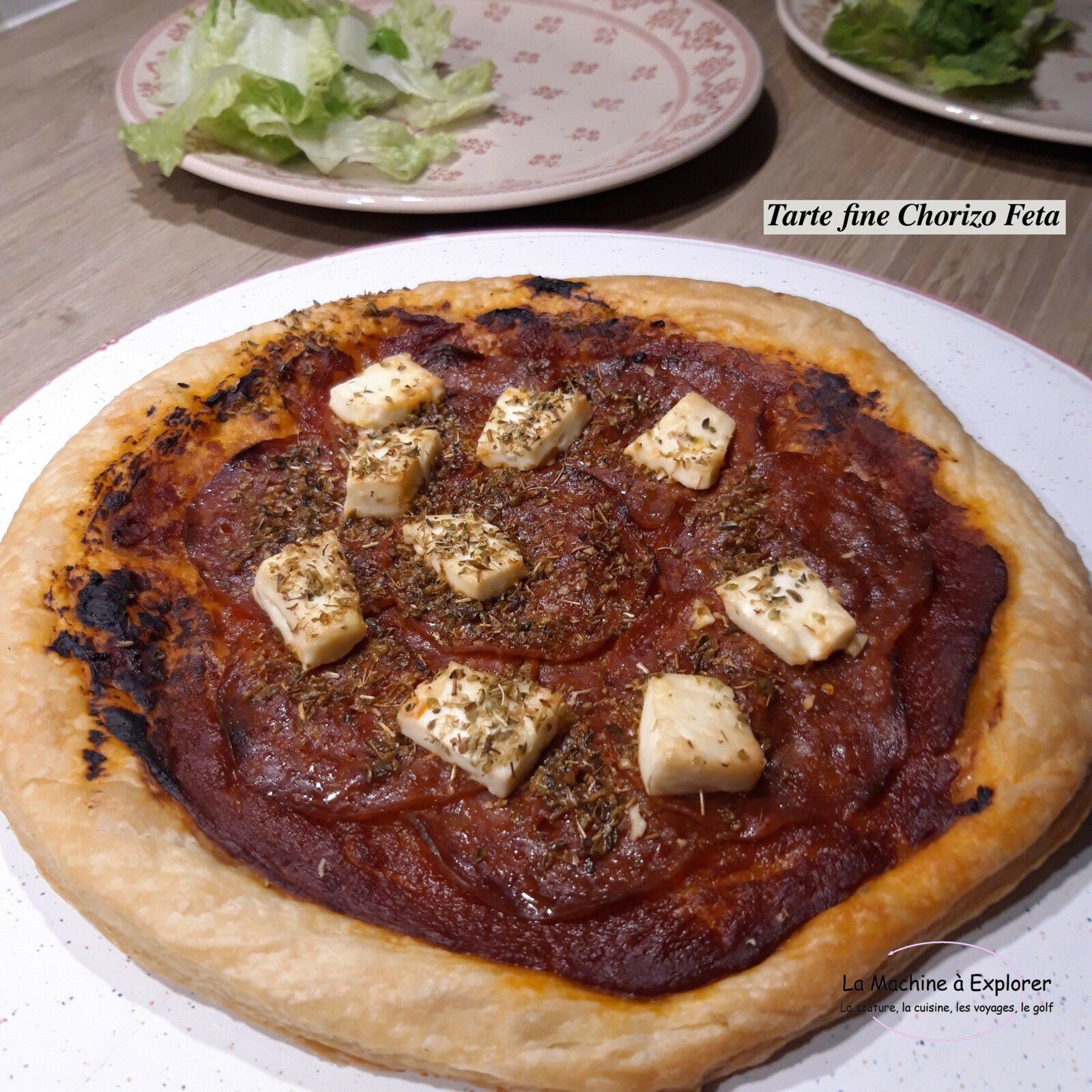 Tarte fine chorizo feta