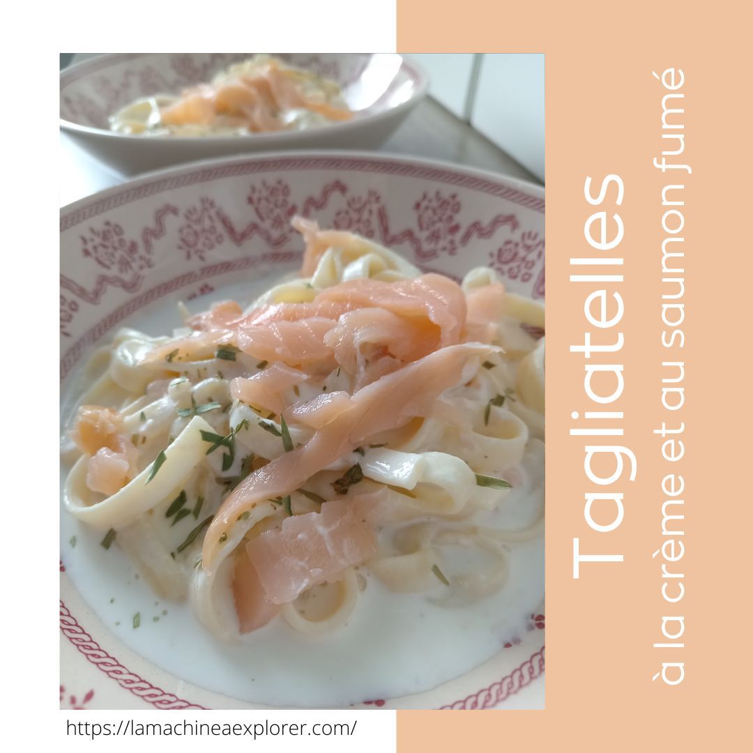 Tagliatelles à la crème et au saumon fumé