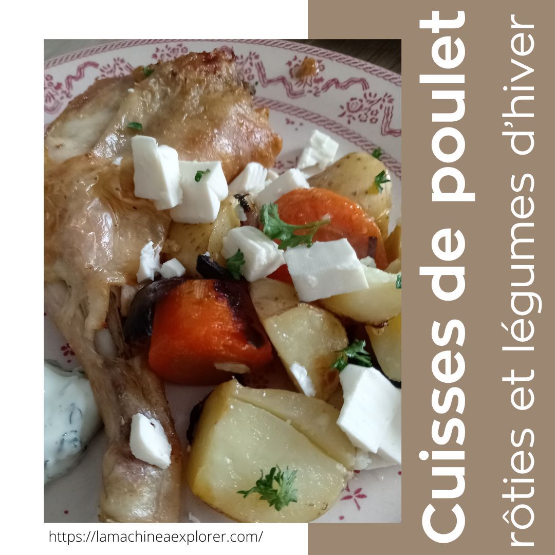 Cuisses de poulet rôties aux légumes d'hiver