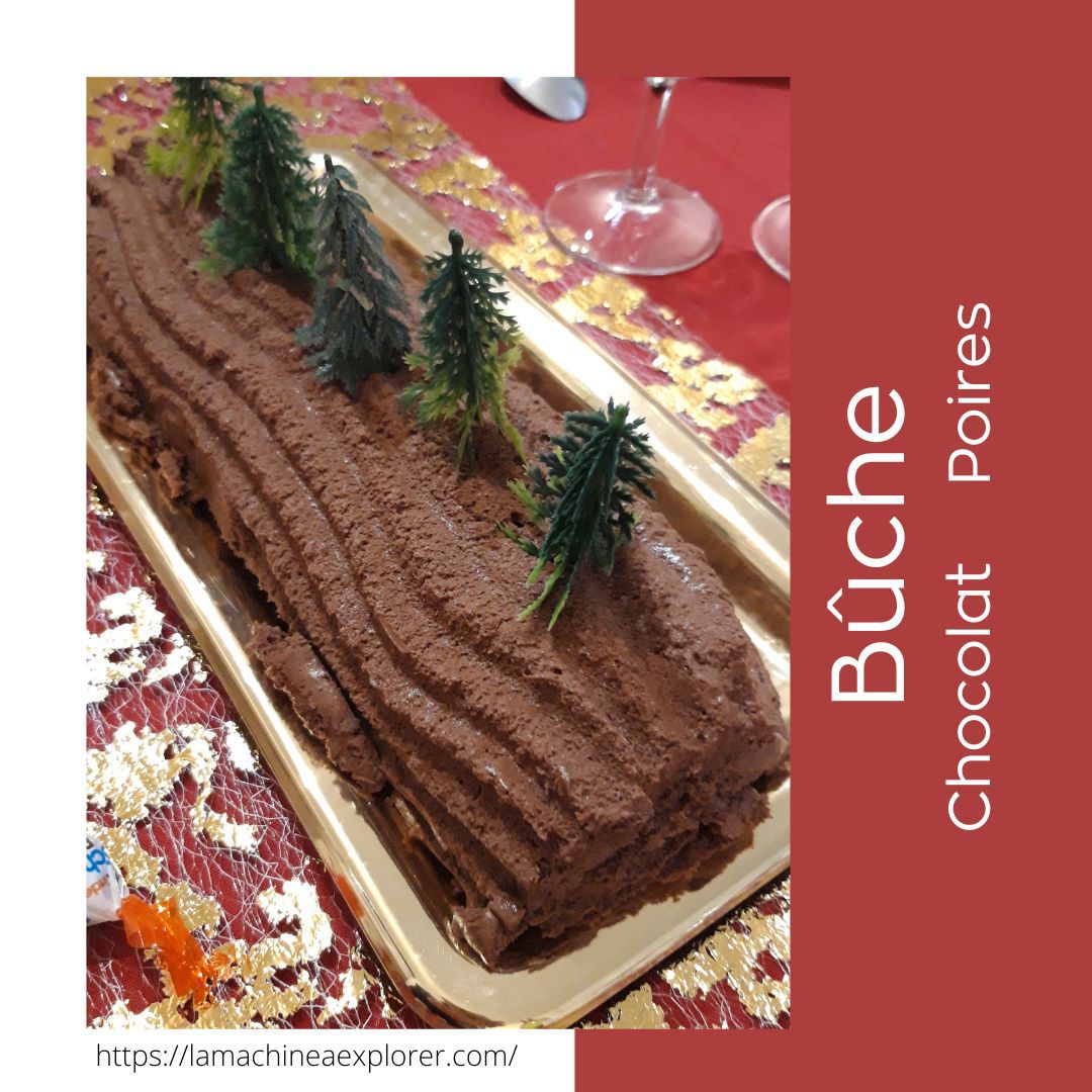 Bûche crousti-fondante Chocolat Poires