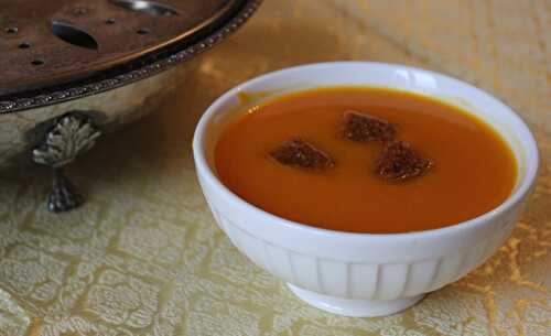 Velouté de potiron et ses croûtons de pain d'épices