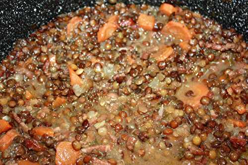 Lentilles aux lardons au Thermomix