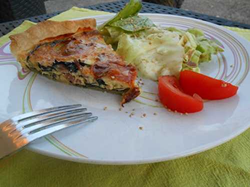 Quiche aux blettes, lardons et chèvre