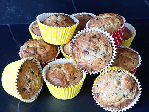 Muffins banane, pépites de chocolat