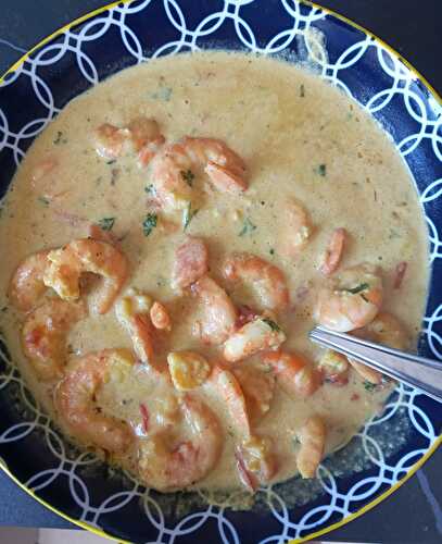 Curry de crevettes roses au lait de coco