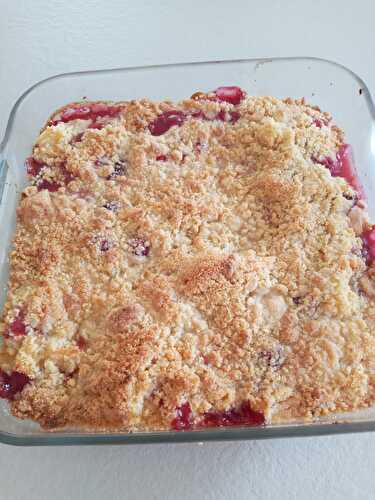 Crumble pommes, framboises