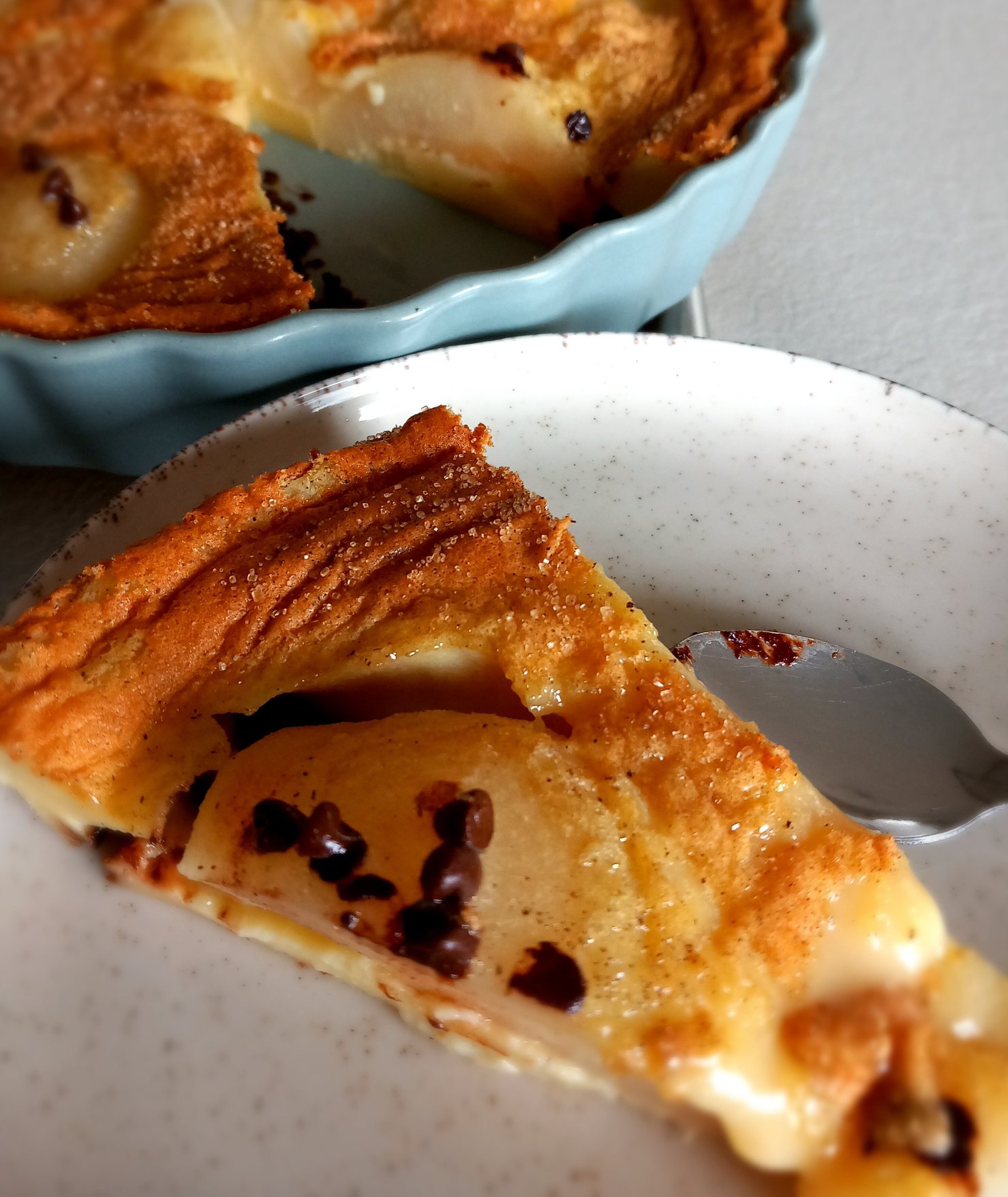 Clafoutis poires et pépites de chocolat