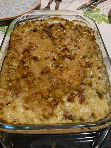 Gratin de Crozets à la fondue d'endives et parmesan