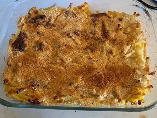 Mon gratin de macaronis, jambon et aux 2 fromages