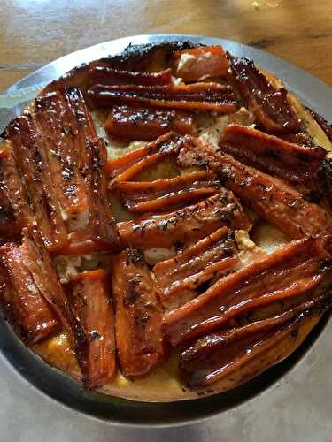 Tarte tatin aux carottes, chèvre et miel
