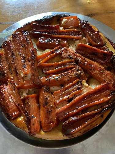 Tarte tatin aux carottes, chèvre et miel