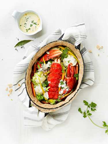 Cocotte de homard aux petits légumes