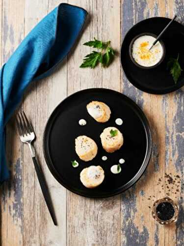 Coquilles Saint Jacques, poêlées au champagne et au Safran