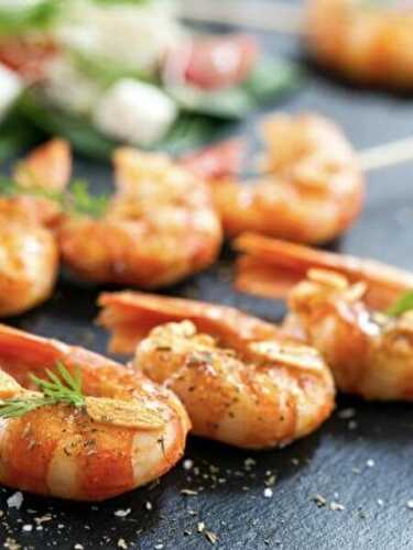 Gambas marinées et grillées