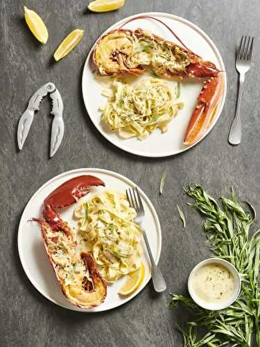 Homard à la crème d’estragon et tagliatelles fraîches