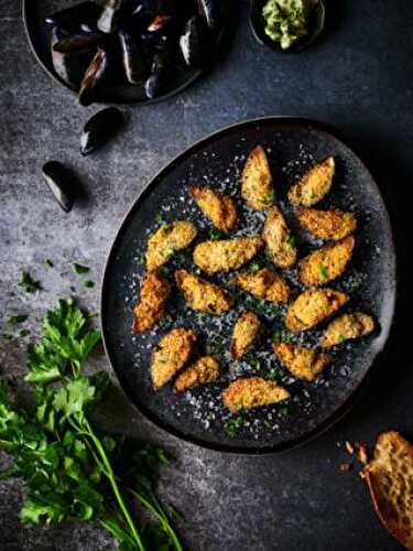 Moules gratinées au beurre d’herbes persil, aneth et estragon